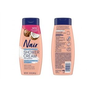 Nair Sensitive Formula Shower Cream Hair Remover Coconut Oil 12oz DISCONTINUED